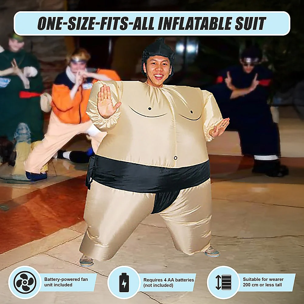 SUMO Fancy Dress Inflatable Suit - Fan Operated Costume - Nurns