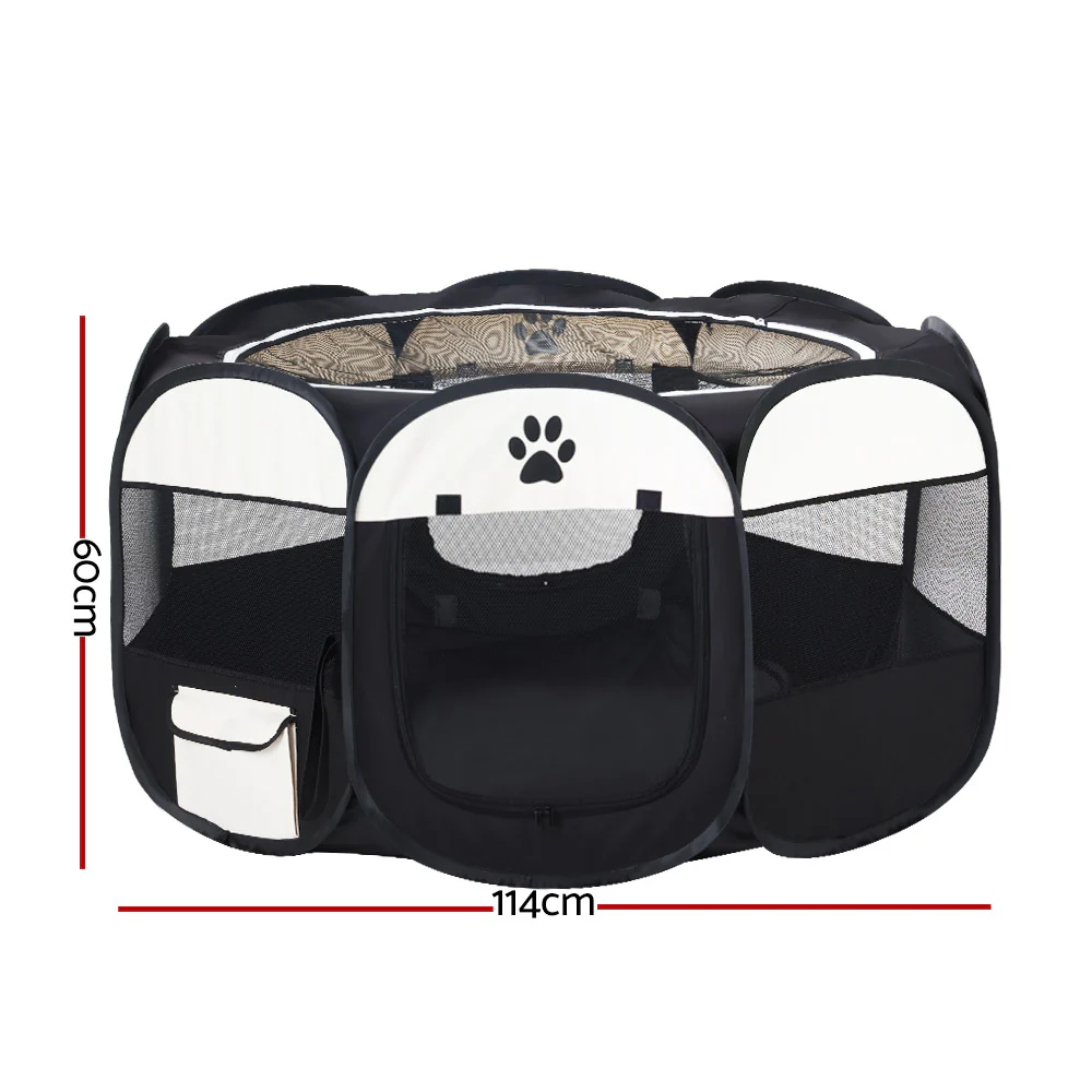 Dog Playpen Pet Playpen Enclosure Crate 8 Panel Play Pen Tent Bag Fence Puppy XL - Nurns