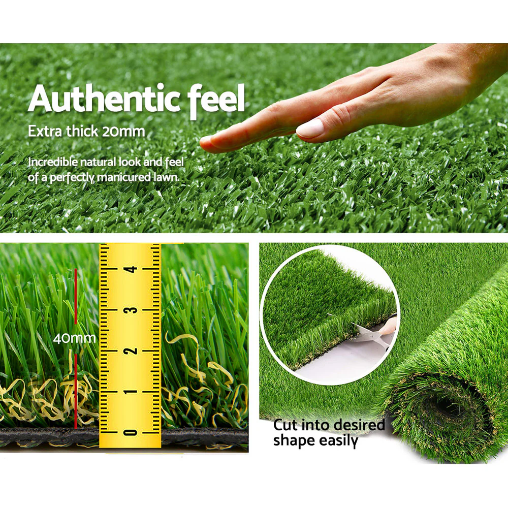 Primeturf Artificial Grass 40mm 1mx10m Synthetic Fake Lawn Turf Plastic Plant 4-coloured - Nurns