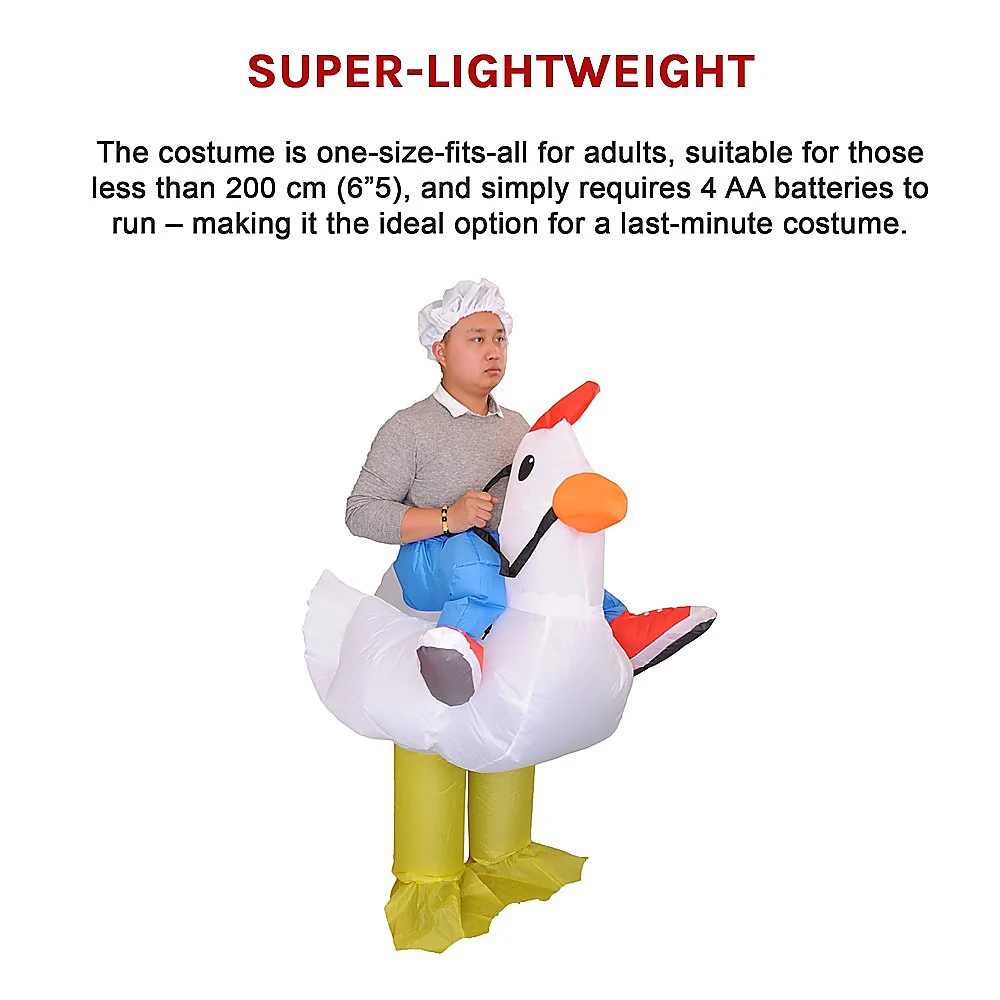 CHICKEN Fancy Dress Inflatable Suit - Fan Operated Costume - Nurns