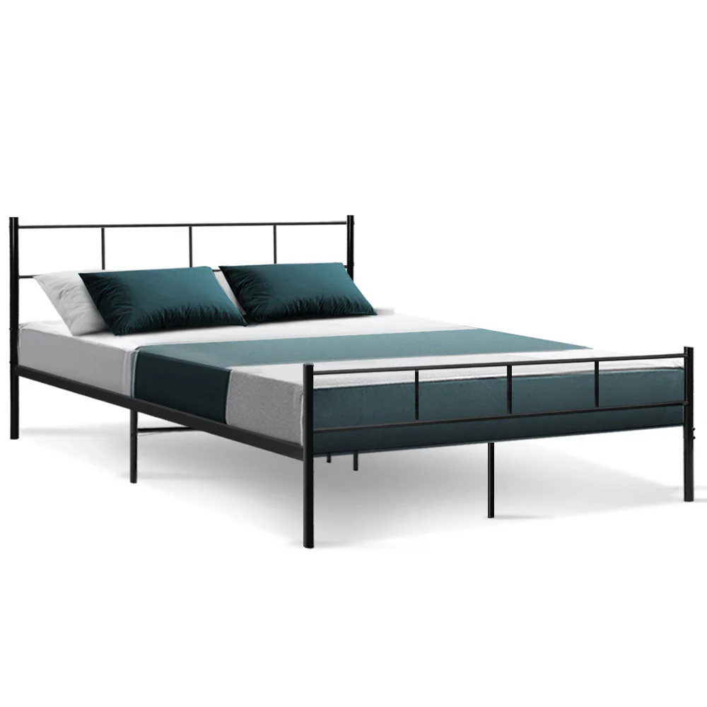 Zircon Bed & Mattress Package with 34cm Mattress - Black Queen - Nurns