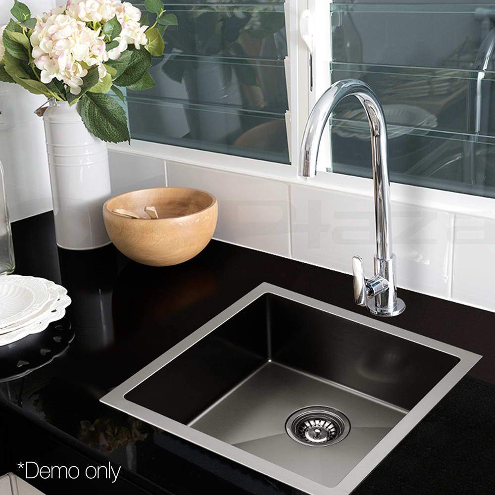 Cefito Kitchen Sink 44X44cm Stainless Steel Basin Single Bowl Black - Nurns