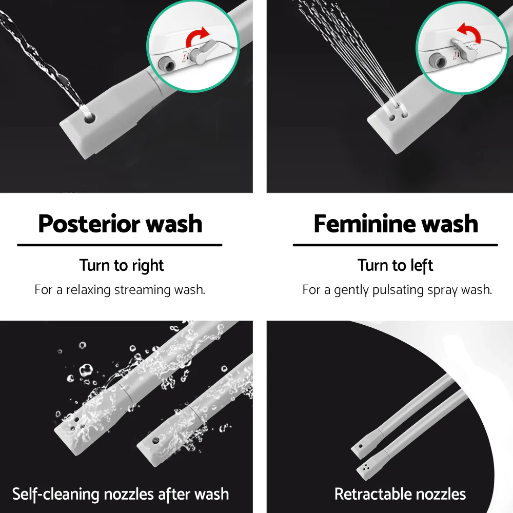 Non Electric Bidet Toilet Seat Cover Auto Water Spray Wash Knob Control - Nurns