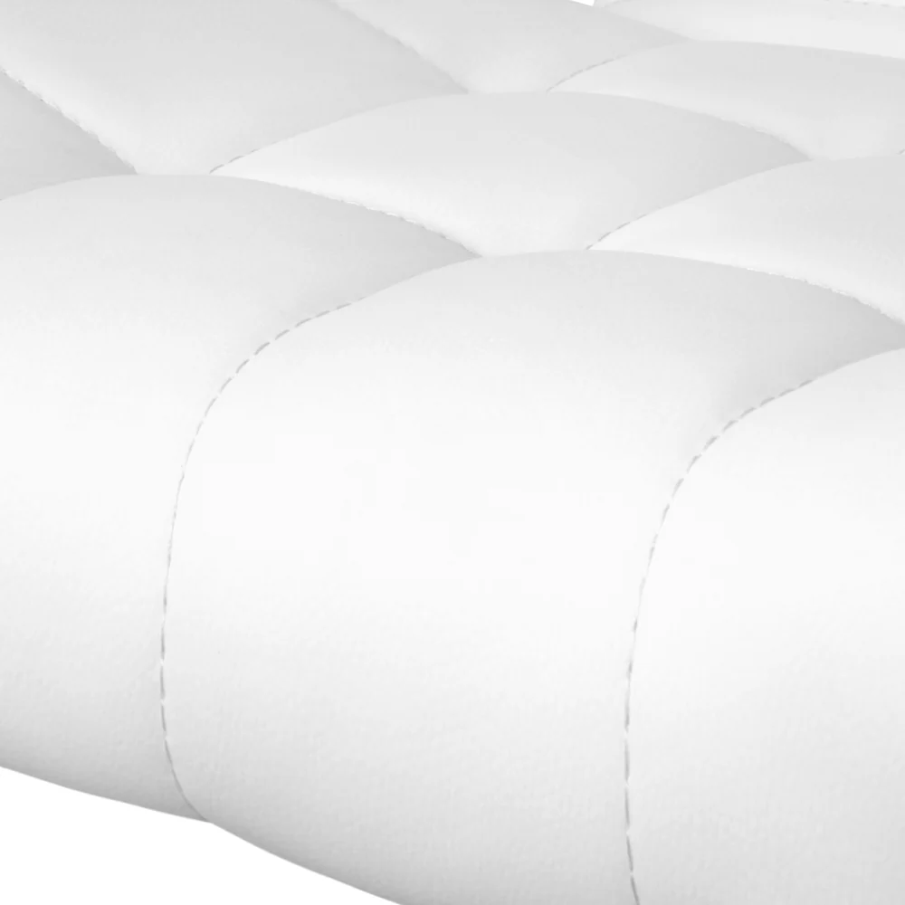 Set of 2 Genoa PU Leather Gas Lift Bar Stools - White & Chrome - Nurns