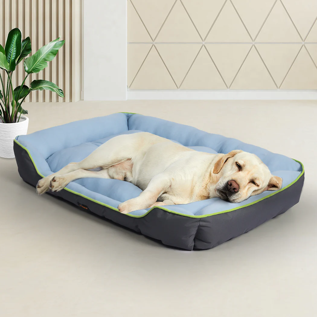 XLarge Dog Beds Pet Cooling Sofa Mat Bolster - Grey - Nurns