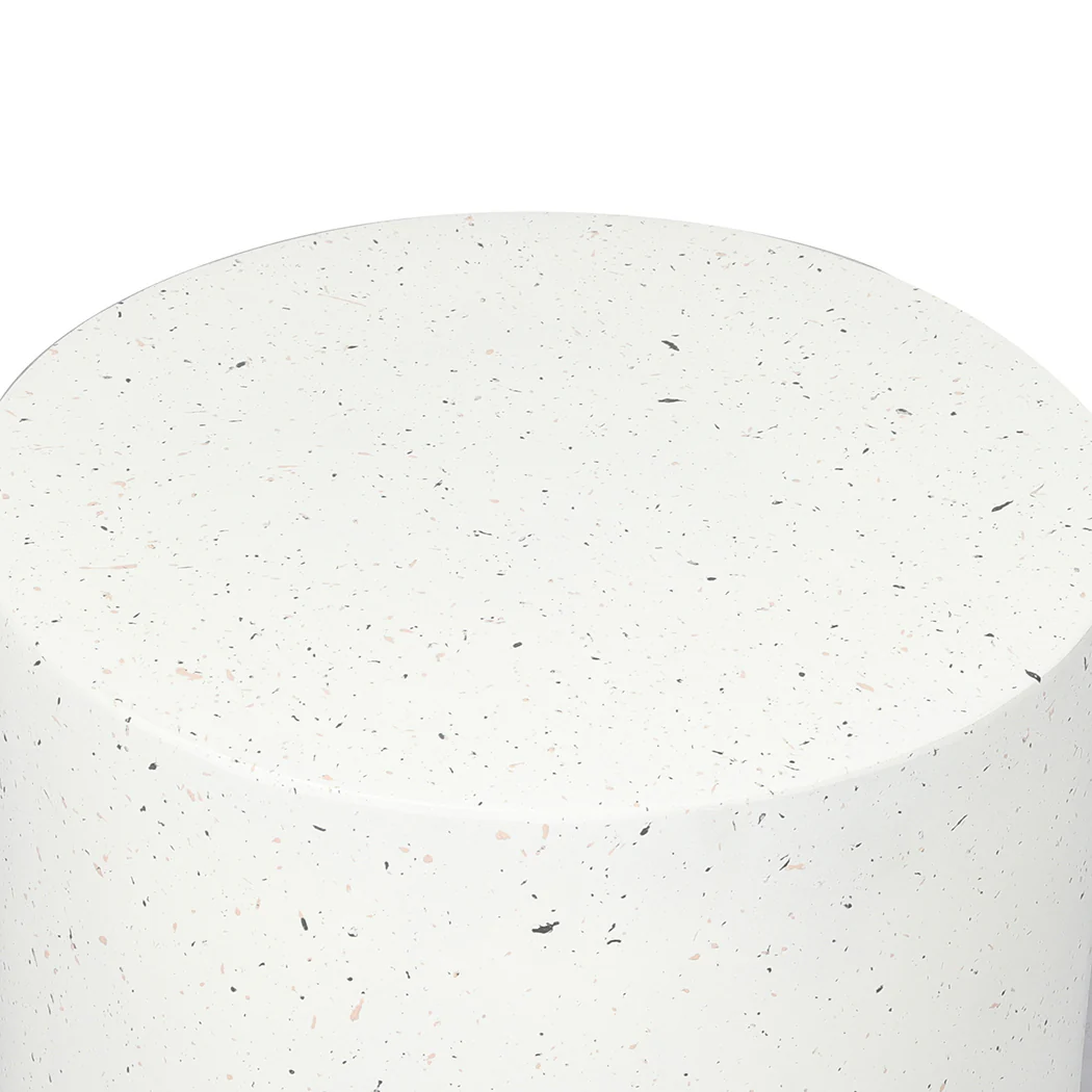 Ilithyia Side Table Terrazzo Round End - White - Nurns