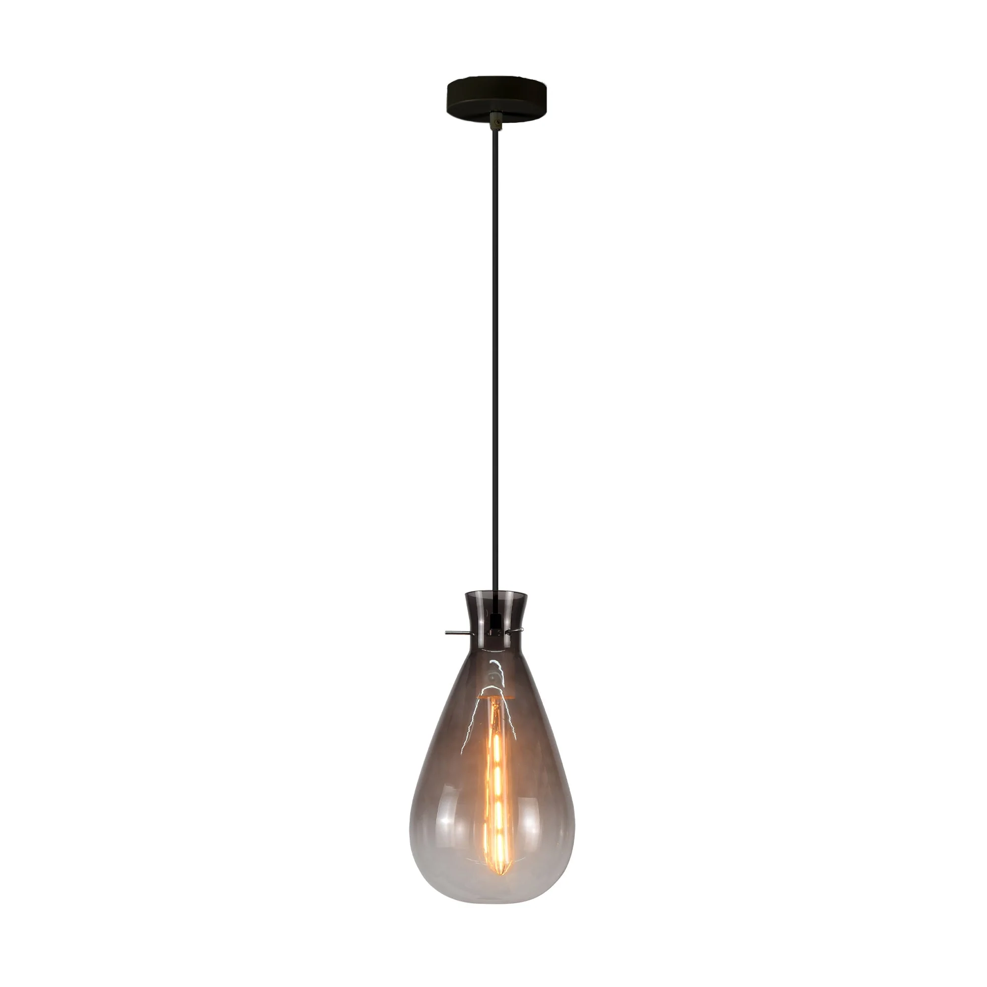 Teardrop-Shaped Pendant Light - Black - Nurns