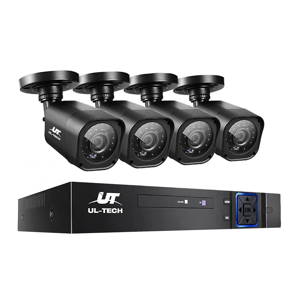 CCTV Security System 4CH DVR 4 Cameras 1080p - Nurns