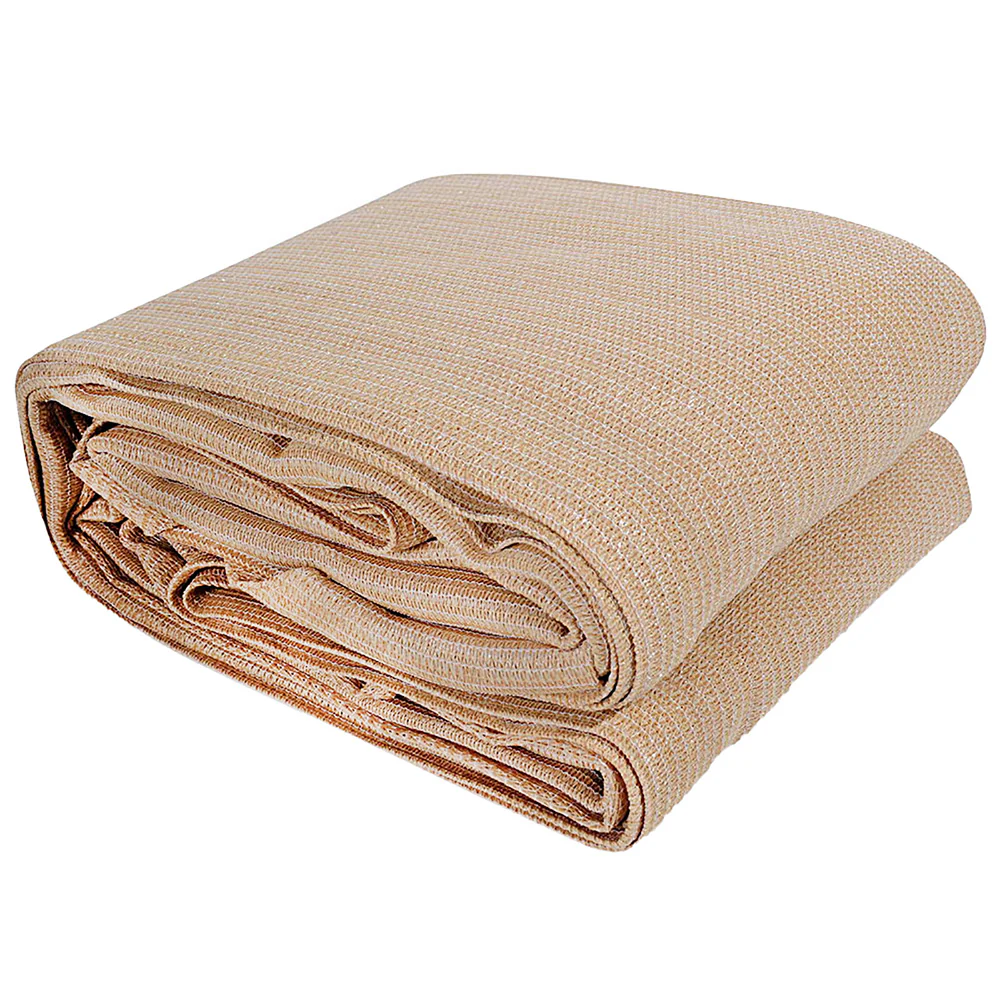 Instahut Shade Sail 2x4m Rectangle 280GSM 98% Sand Shade Cloth - Nurns