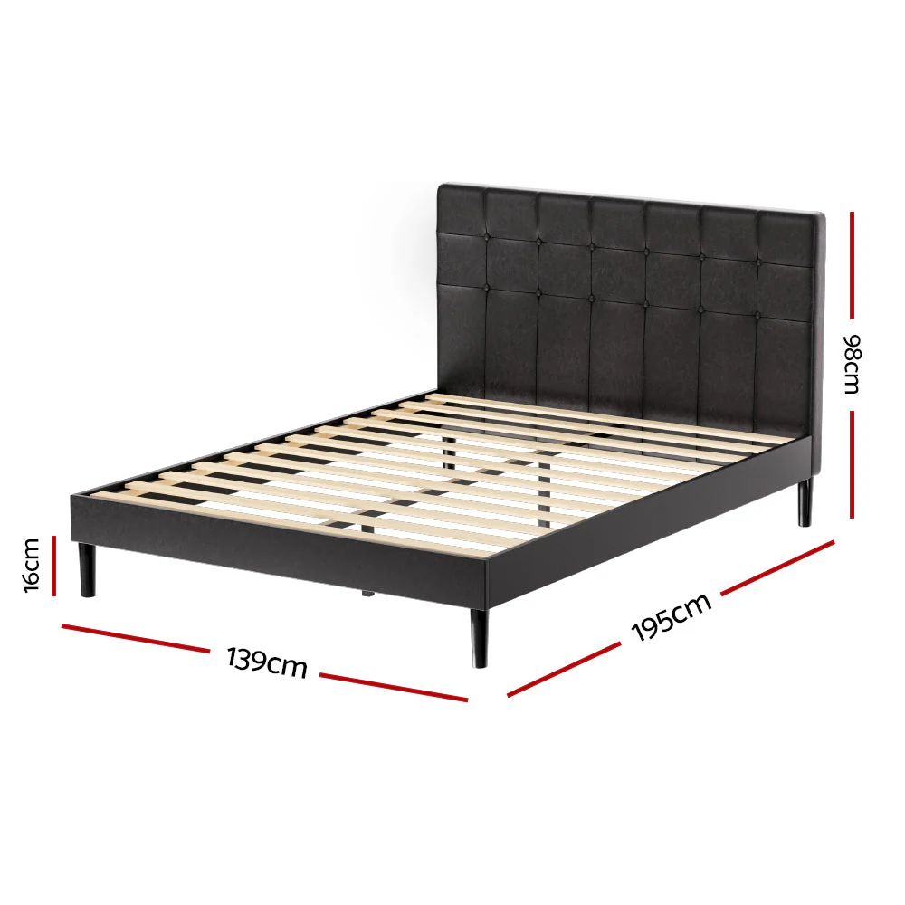 Epidote Bed & Mattress Package with 34cm Mattress - Black Double - Nurns