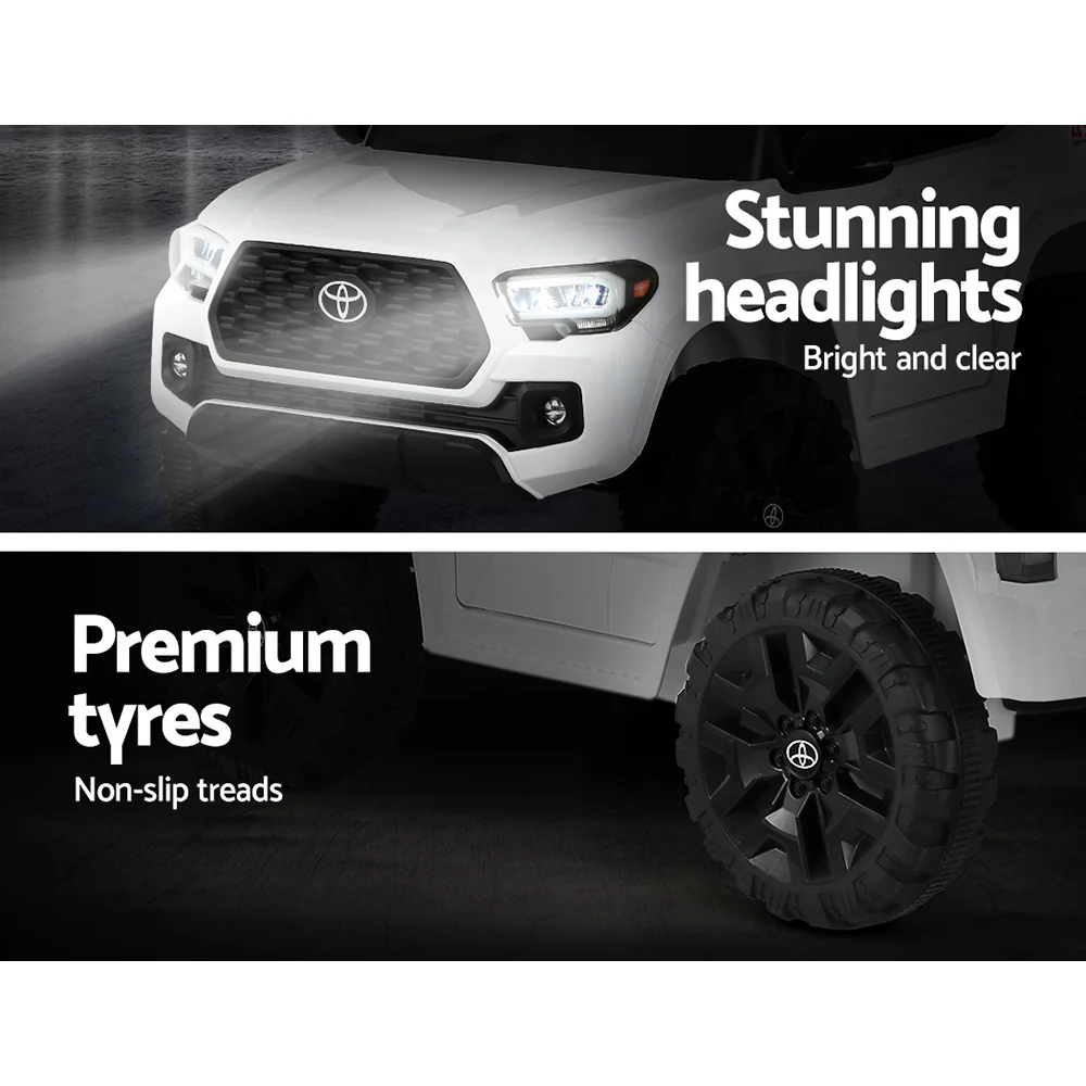 Toyota Ride On Car Kids Electric Toy Cars Tacoma Off Road Jeep 12V Battery - White - Nurns