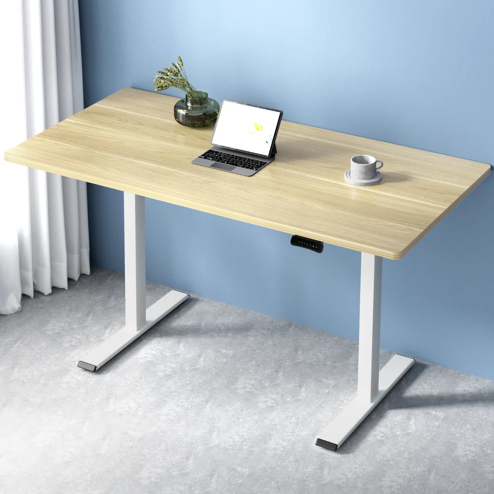 Artiss Standing Desk Motorised Dual Motor 140cm White Oak - Nurns