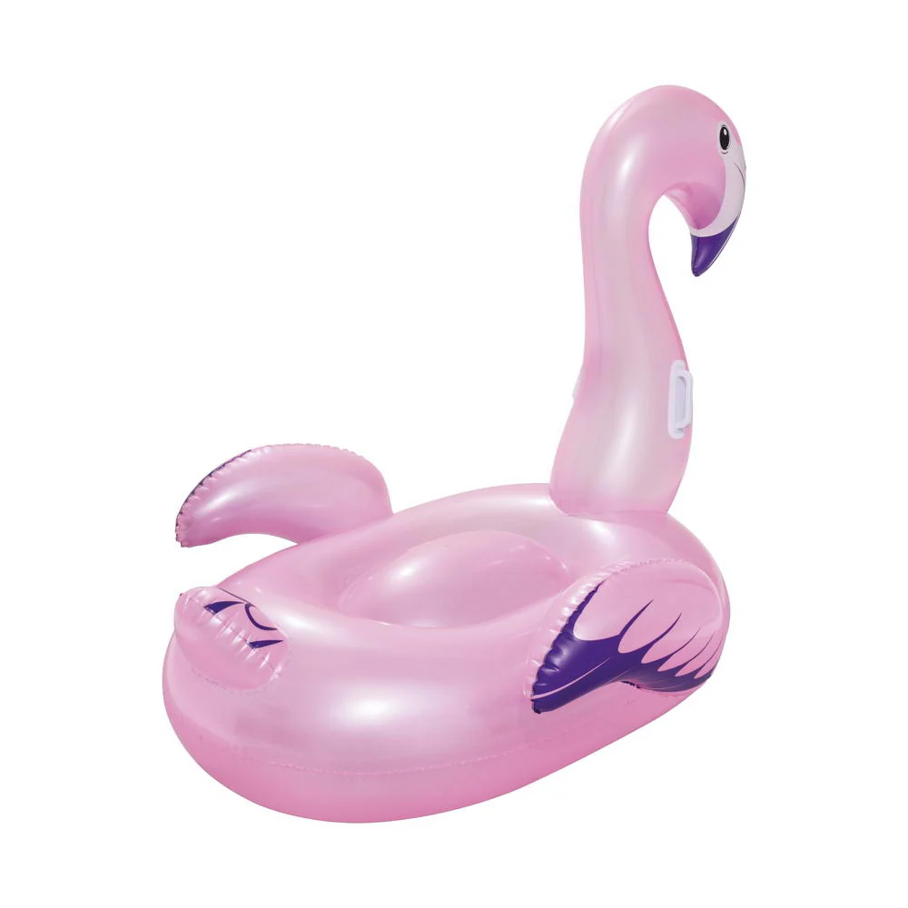 Kids Flamingo Rider Ride On Float Floating Seat Pool Lounger 1.27Mx1.27M - Nurns