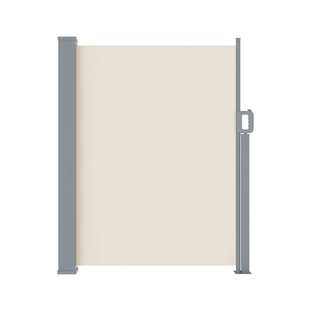 Instahut Side Awning Sun Shade Outdoor Blinds Retractable Screen 1.4x3M Cream - Nurns