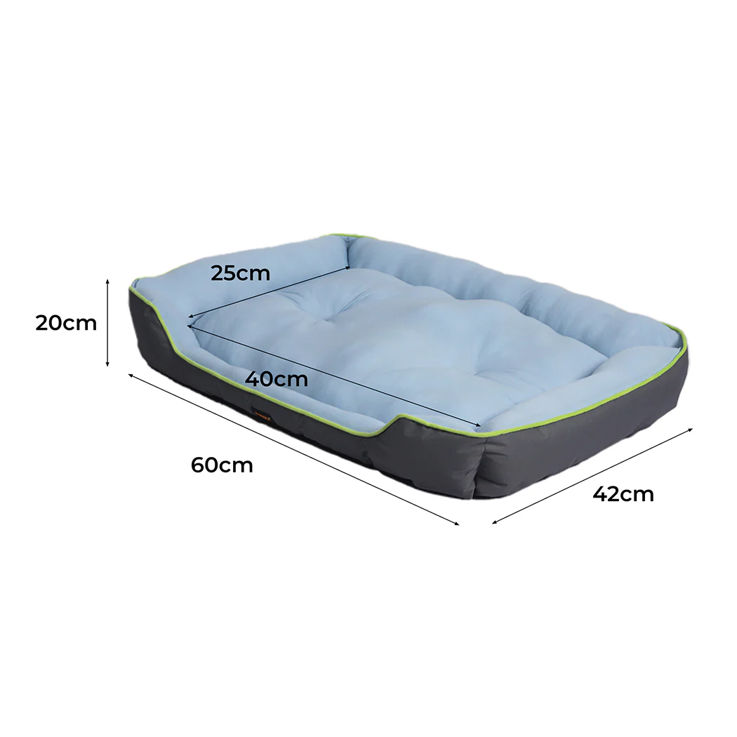 SMALL Dog Beds Pet Cooling Sofa Mat Bolster - Grey - Nurns