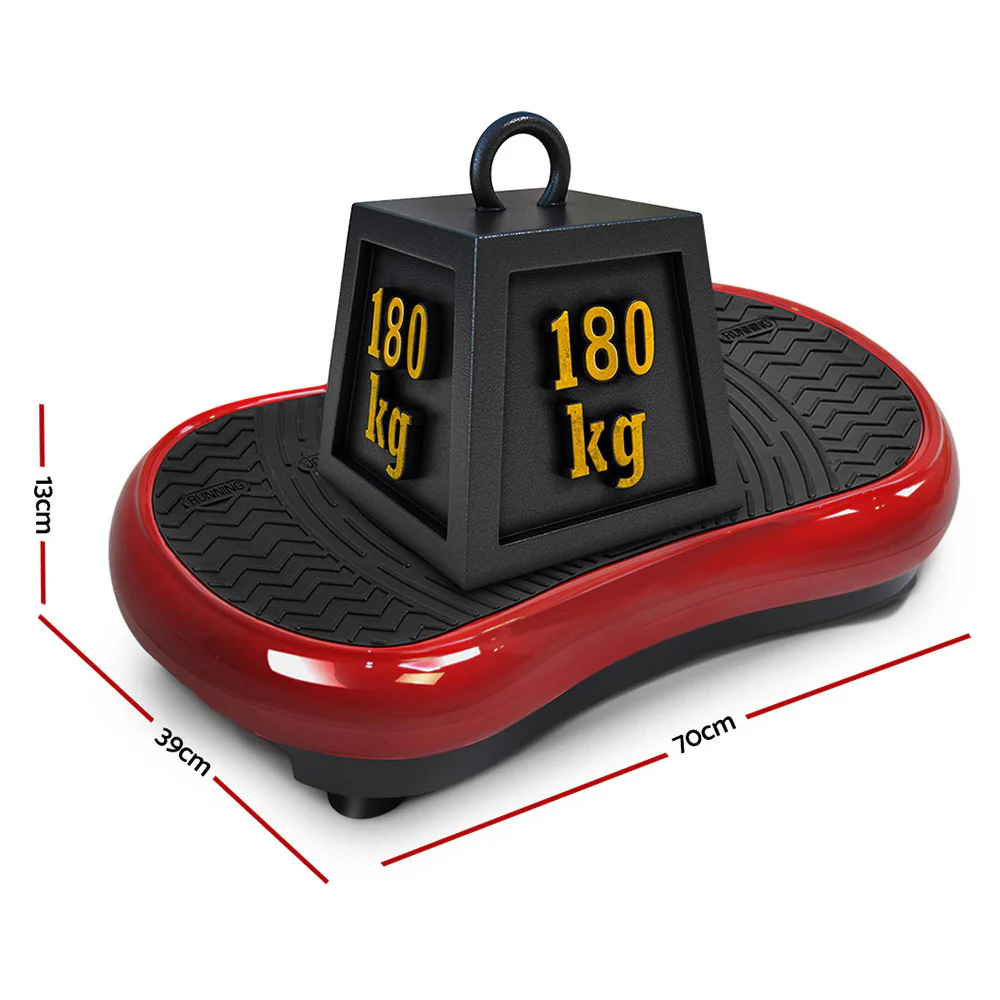 Everfit Vibration Machine Platform Resistance Rope Home Fitness Dark Red - Nurns