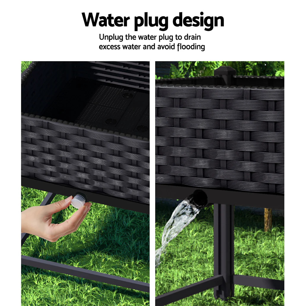 Garden Bed 40x40x23cm PP Planter Box Raised Container Growing Herb - Nurns