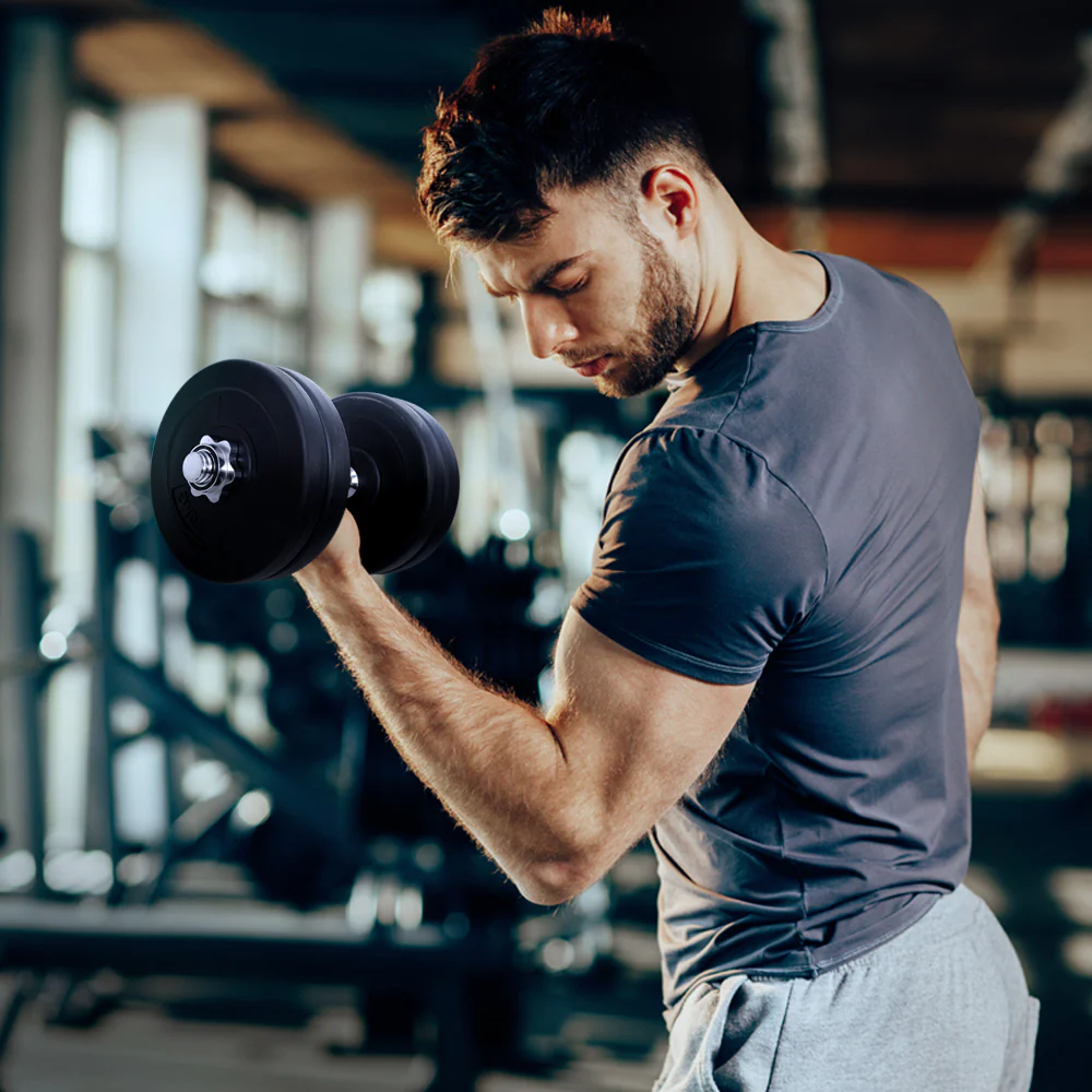 Everfit 25kg Dumbbell Set Weight Plates Dumbbells Lifting Bench - Nurns