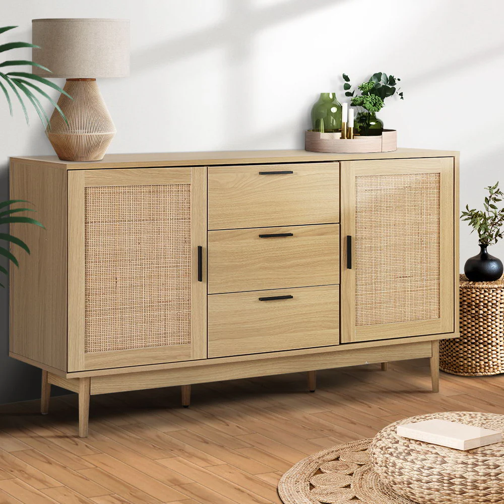 Rowan Rattan Buffet Sideboard - Oak - Nurns