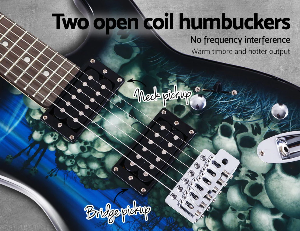 Alpha 41 Inch Electric Guitar Humbucker Pickup Switch Amplifier Black - Nurns