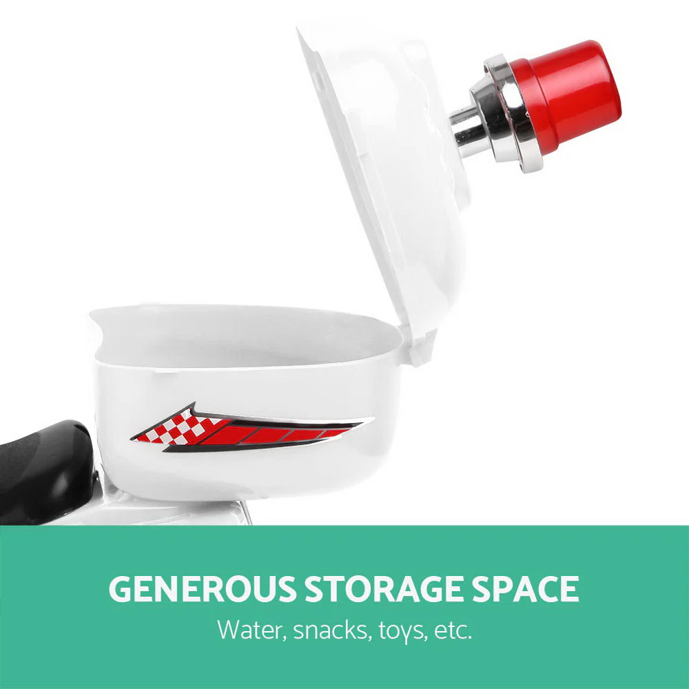 Kids Ride On Motorbike Motorcycle Car Toys - White - Nurns