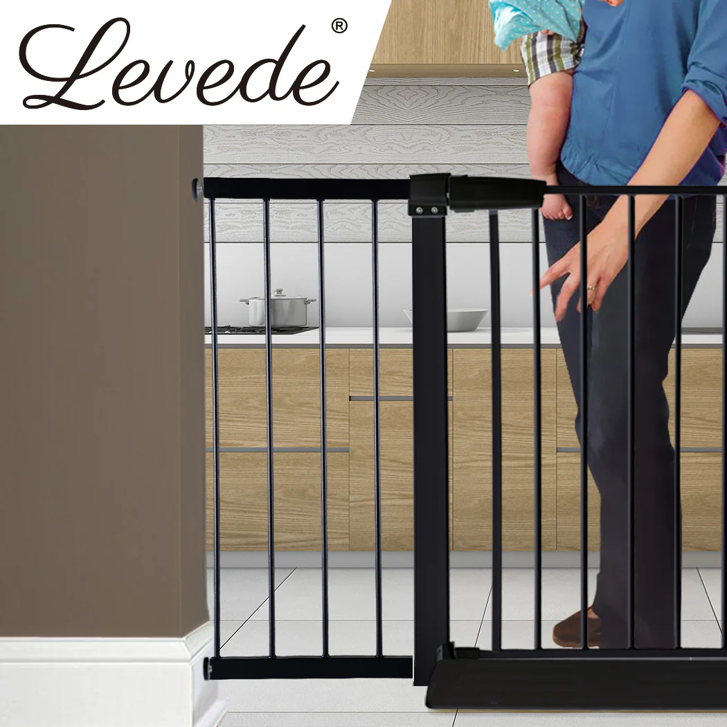 Baby Kids Safety Security Gate Stair Barrier Doors Extension Panels 30cm Black - Nurns