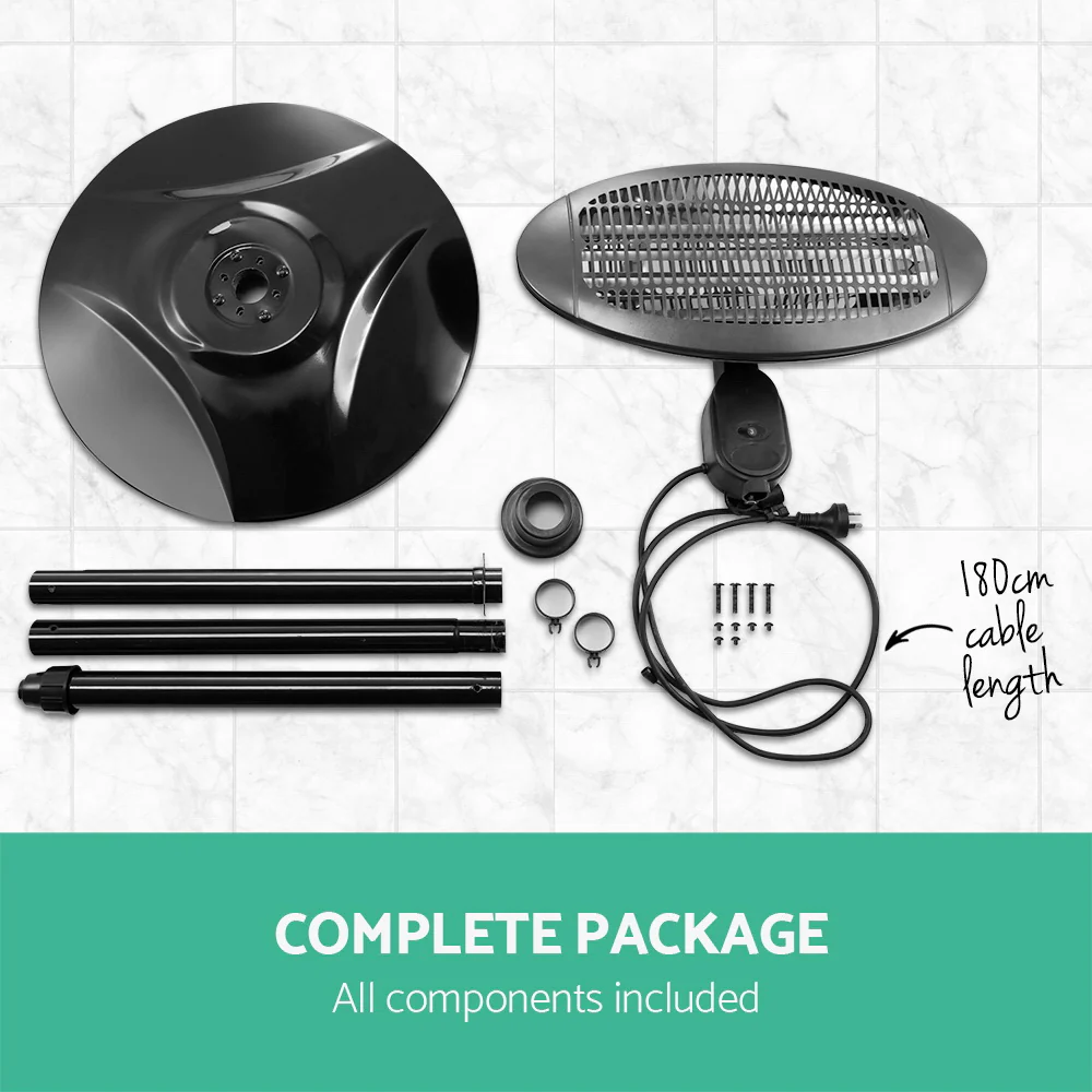 Electric Patio Heater 2000W - Black - Nurns