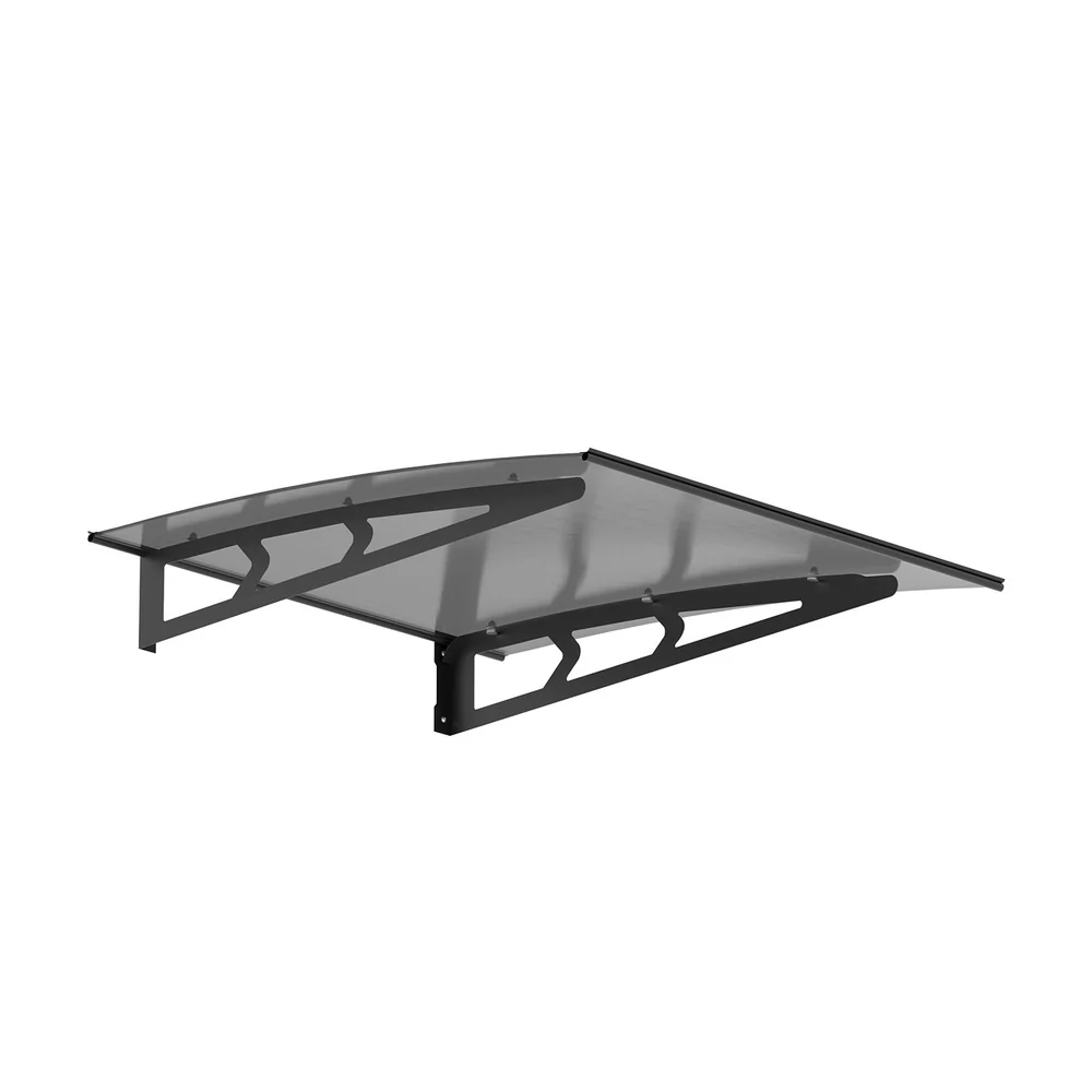 Instahut Window Door Awning Canopy 1mx1m Grey Solid Sheet Metal Frame - Nurns