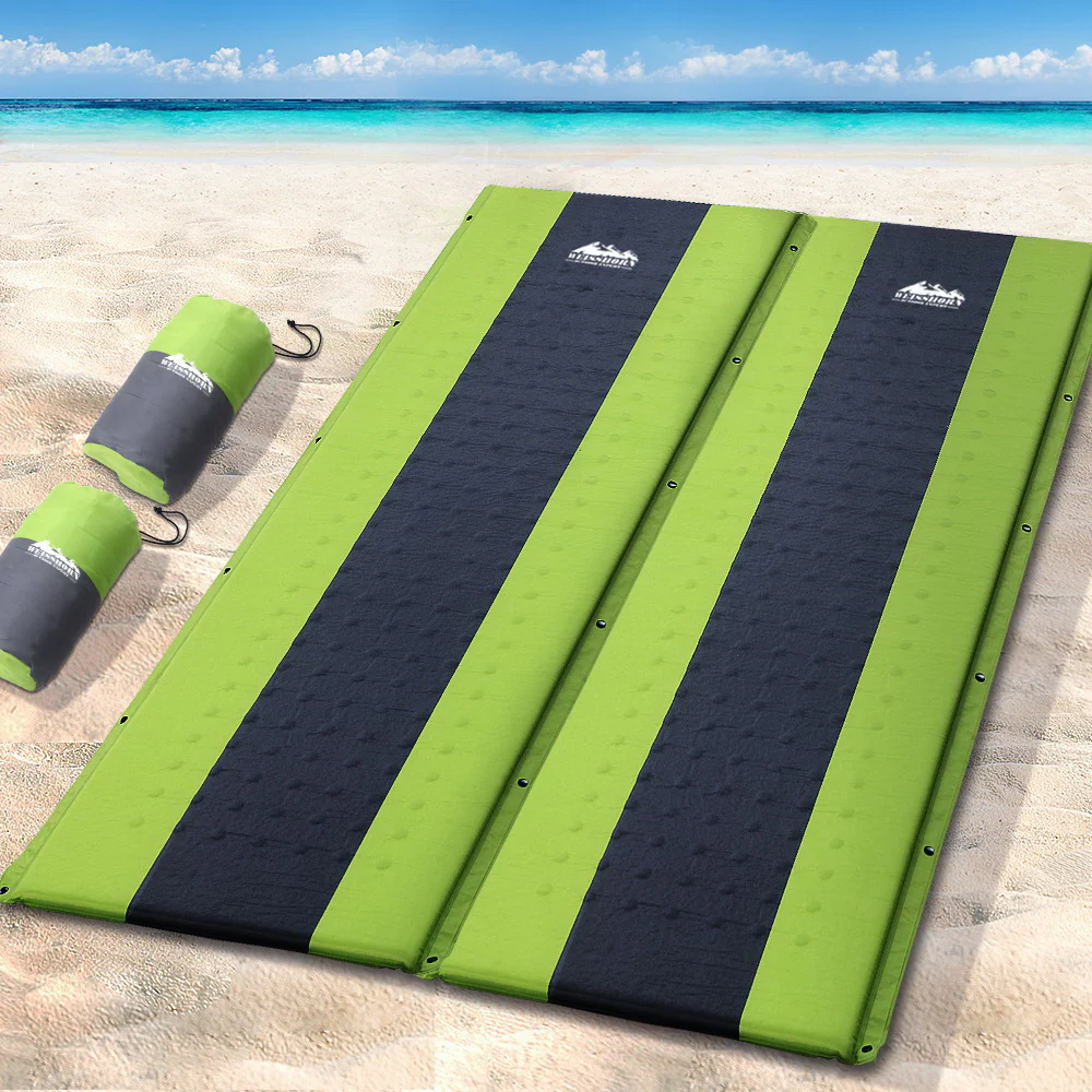 Self Inflating Mattress Camping Sleeping Mat Air Bed Pad - Green Double - Nurns