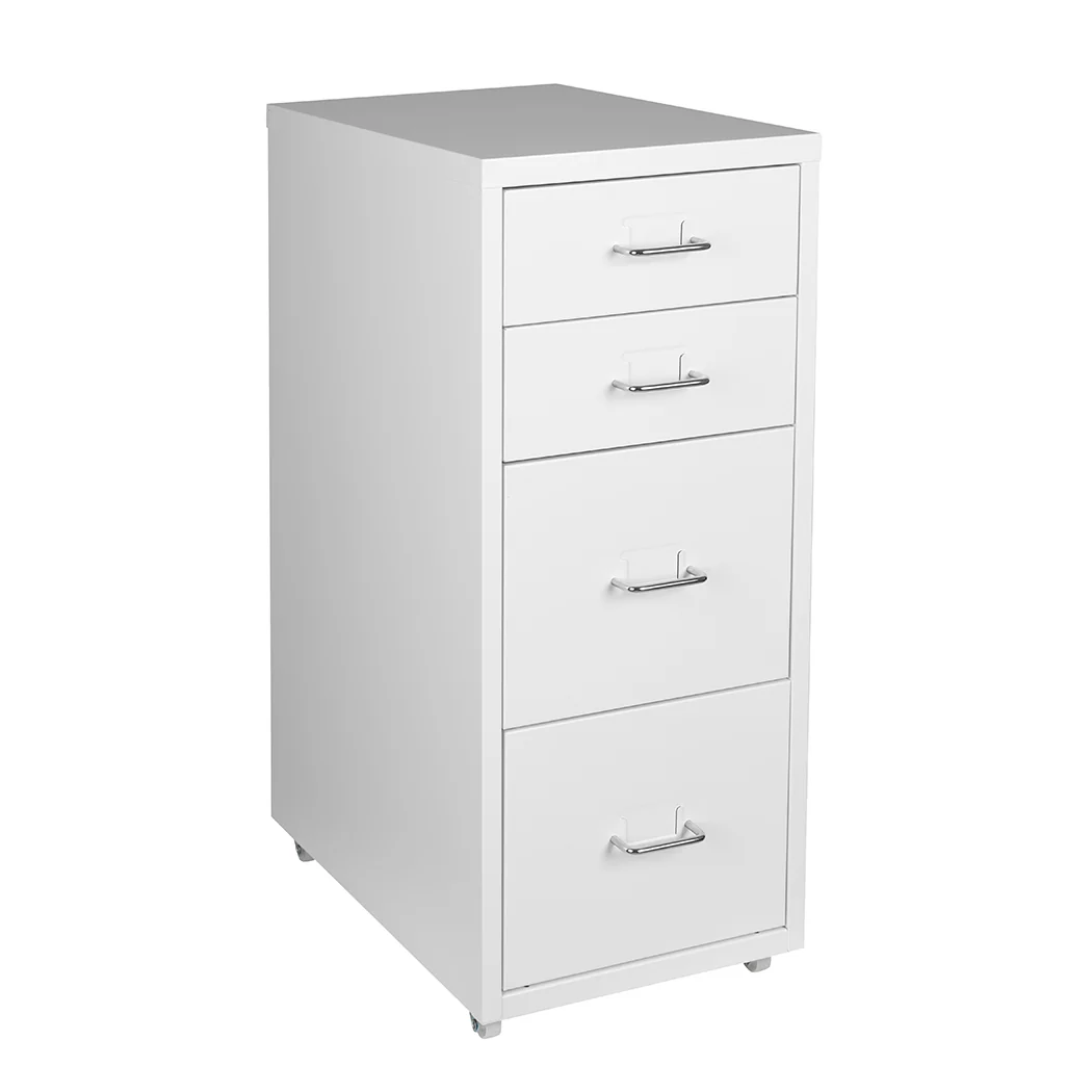 Levede 4 Drawer Office Drawers Cabinet White - Nurns