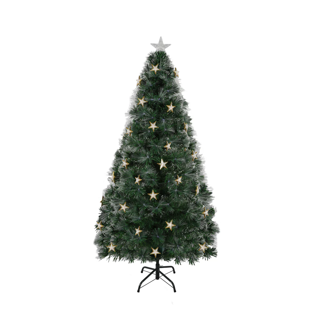 7ft 2.1m 260 Tips Christmas Tree Xmas Decorations Fibre Optic Multicolour Lights - Nurns