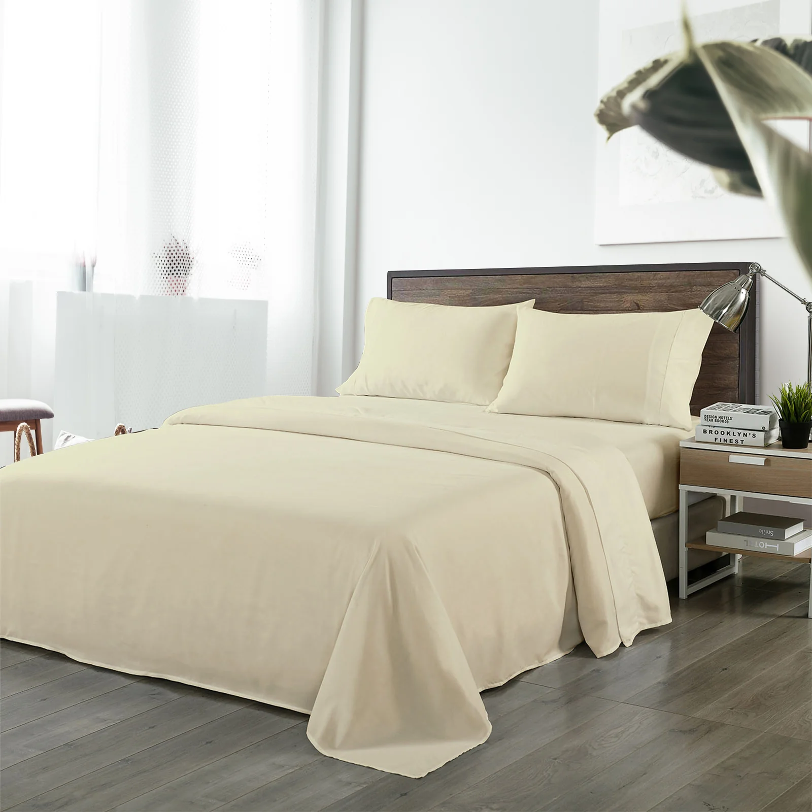 Double Royal Comfort Blended Bamboo Sheet Set Dark Ivory - Nurns