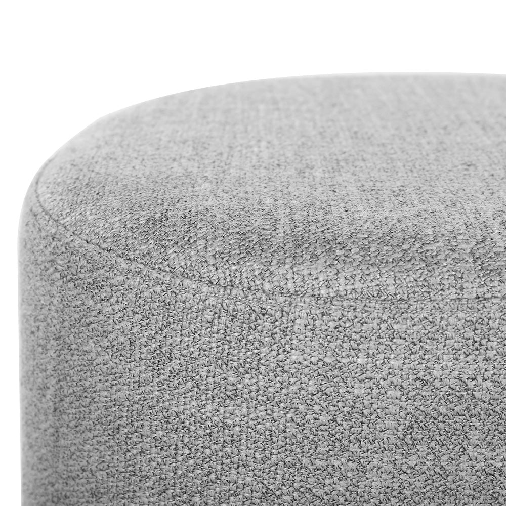 Square Foot Stool Faux Linen Fabric Ottoman Foot Rest Padded Seat Grey - Nurns