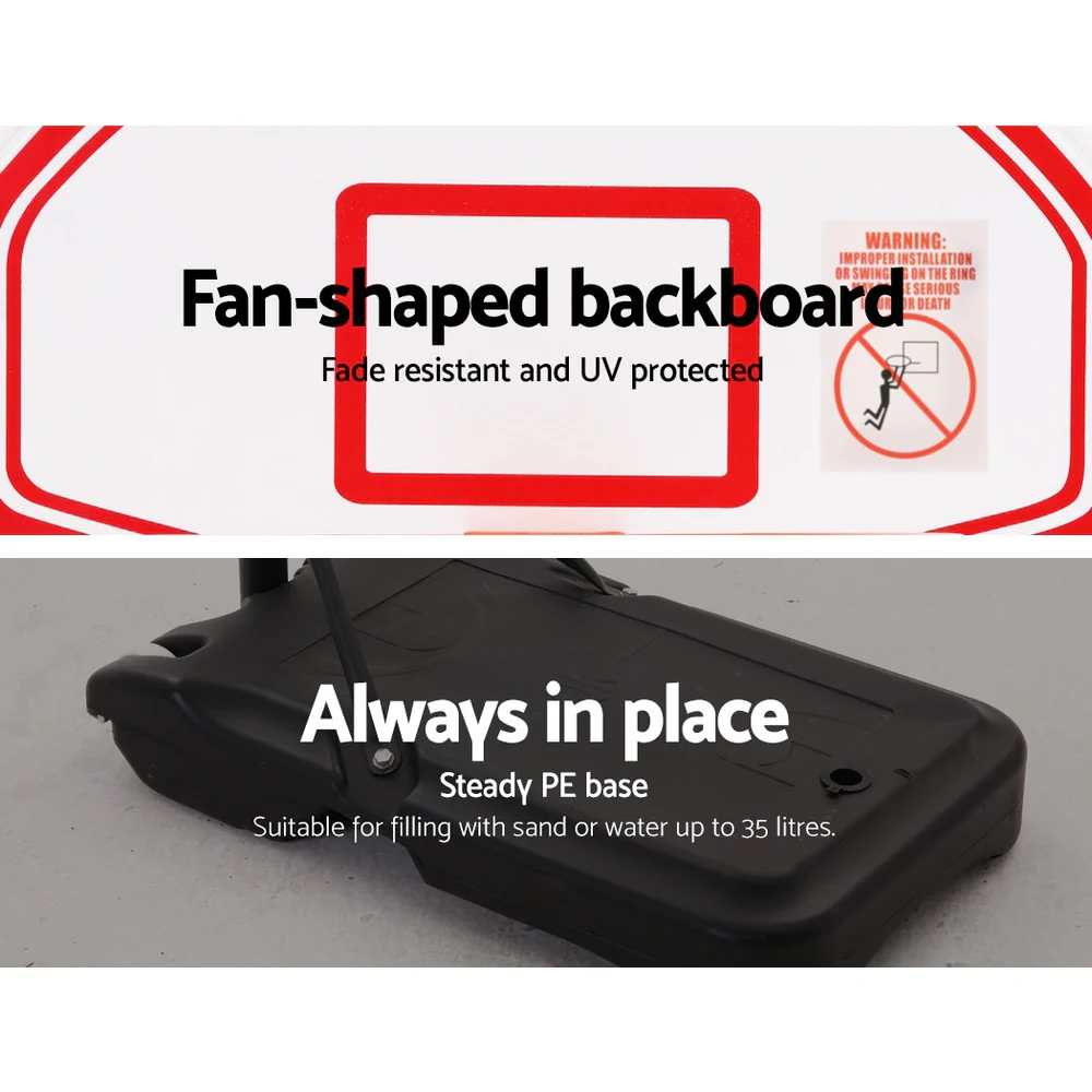 Everfit 2.1M Basketball Hoop Stand System Adjustable Portable Pro Kids White - Nurns