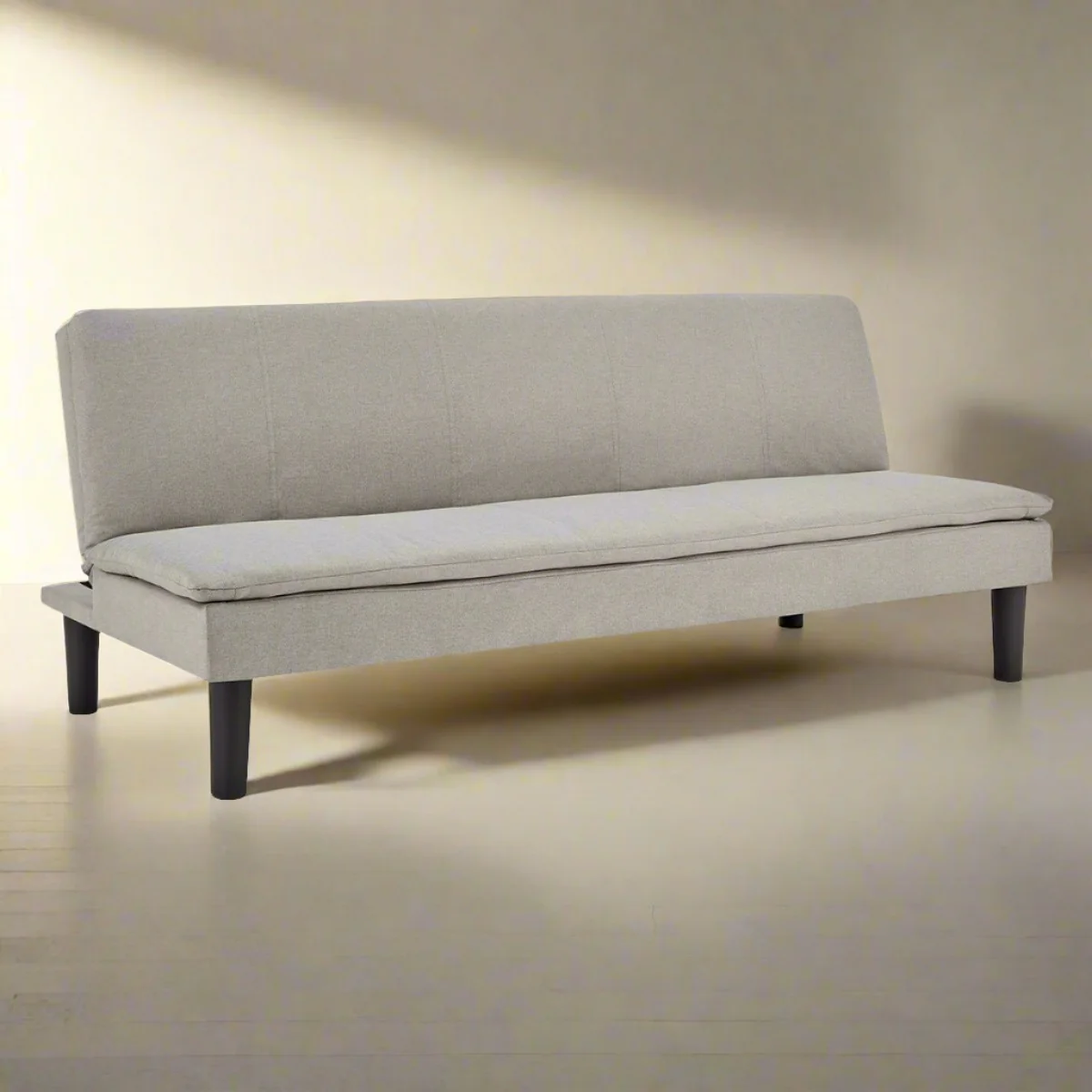 Monroe 3-Seater Faux Linen Fabric Modular Sofa Bed Couch - Light Grey - Nurns