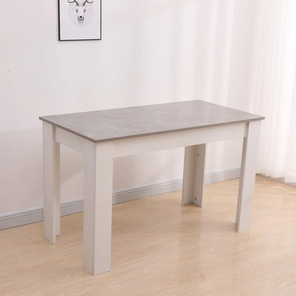 Dining Table Rectangular Wooden 120M - Grey & White - Nurns