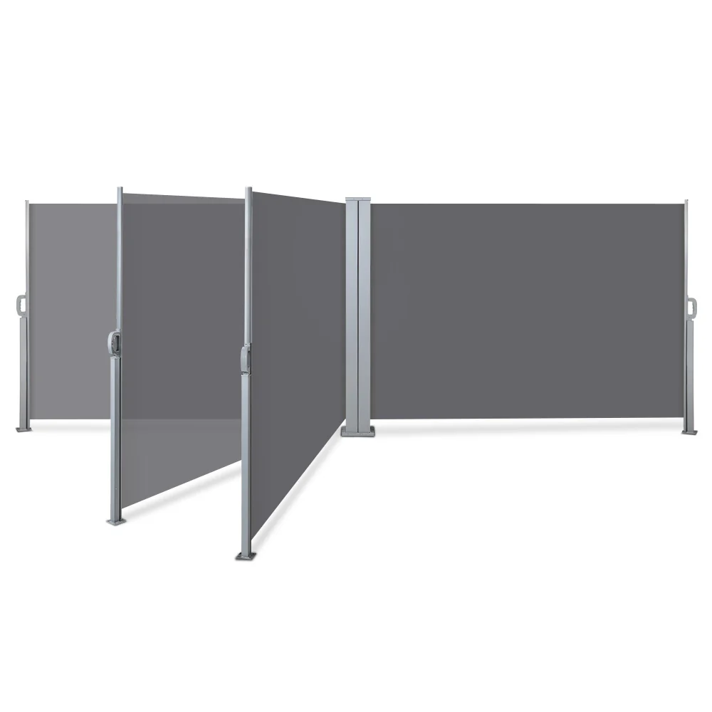 Instahut Side Awning Sun Shade Outdoor Retractable Privacy Screen 2Mx6M Grey - Nurns