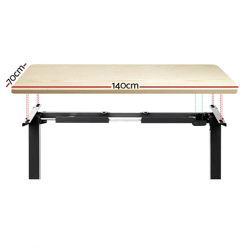 Artiss Standing Desk Motorised White Oak 140cm - Nurns