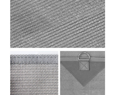 Caravan Privacy Screen Roll Out Awning 4.6x1.95M End Wall Side Sun Shade Grey - Nurns