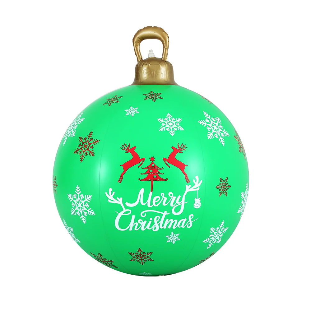Merry Giant Bauble Ball Christmas Inflatable Ball Bauble Outdoor Decoration Green - 60cm - Nurns