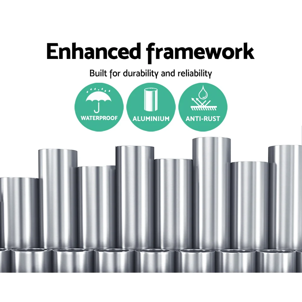 Instahut Retractable Folding Arm Awning Manual Sunshade 3Mx2.5M Grey - Nurns