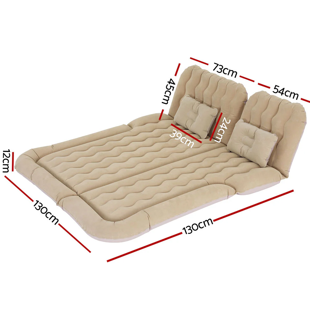 Car Mattress 175x130 Inflatable SUV Back Seat Camping Bed - Beige - Nurns