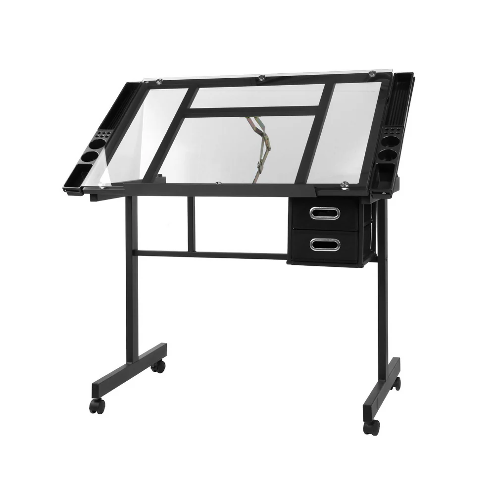 Artiss Drawing Desk Drafting Table Black - Nurns
