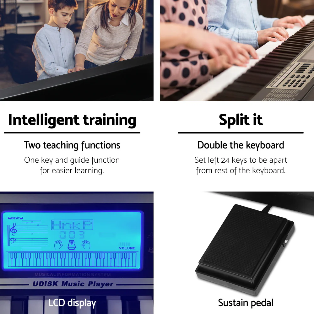 Alpha 61 Keys Electronic Piano Keyboard Digital Electric Classical Music Stand - Nurns