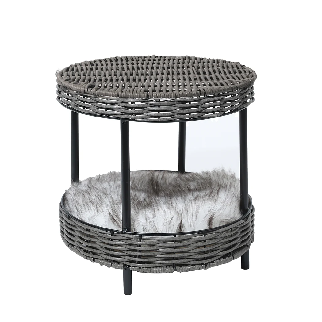 SMALL Cat Beds Rattan Pet Elevated Raised - Brown - Nurns