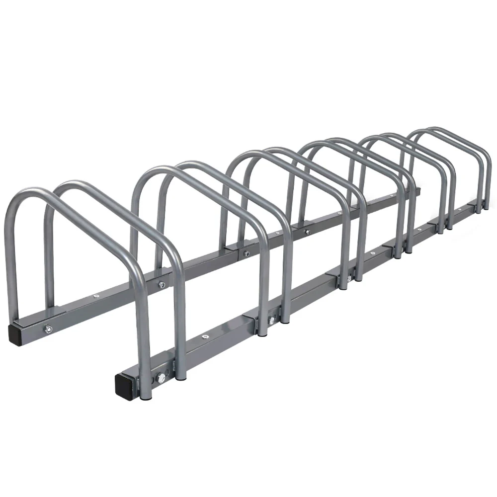 6 Bike Stand Floor Bicycle Storage Silver - Nurns
