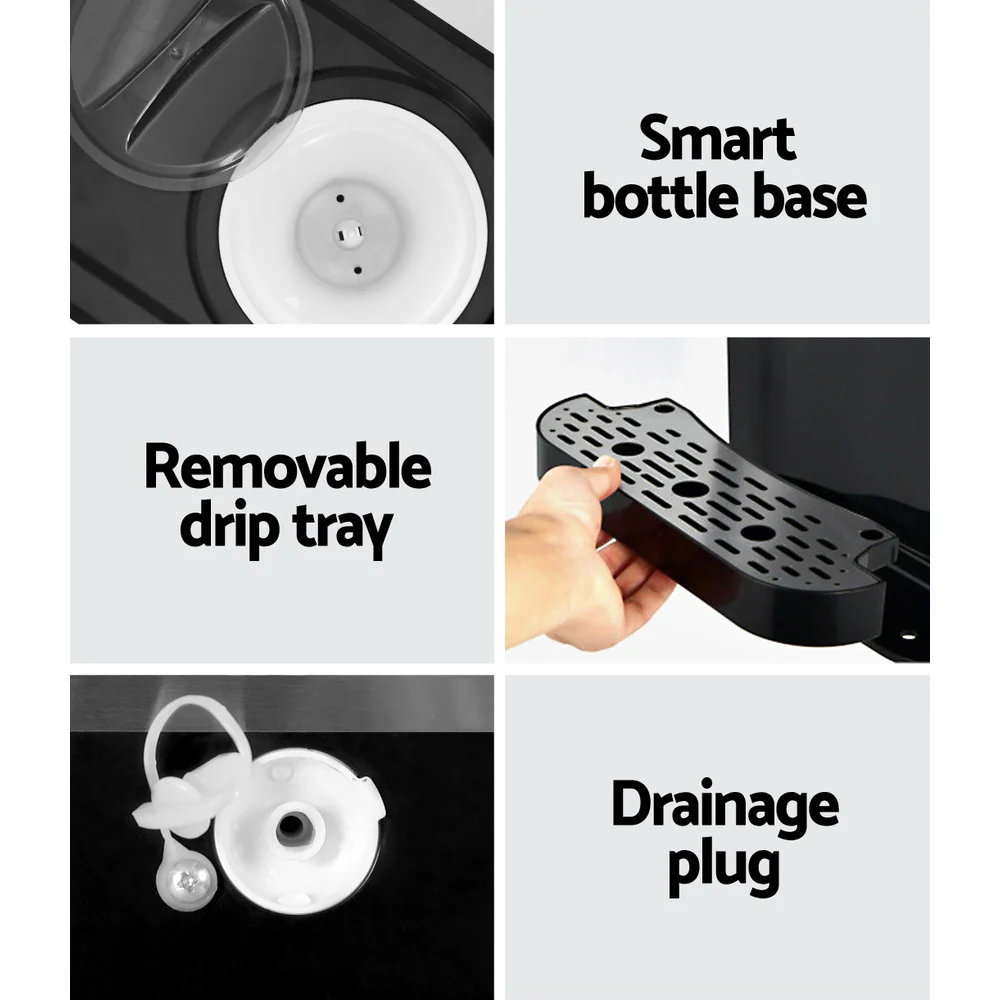 Devanti 20kg 3 in 1 Ice Maker Machine Cold and Hot Water Dispenser 3L Silver - Nurns