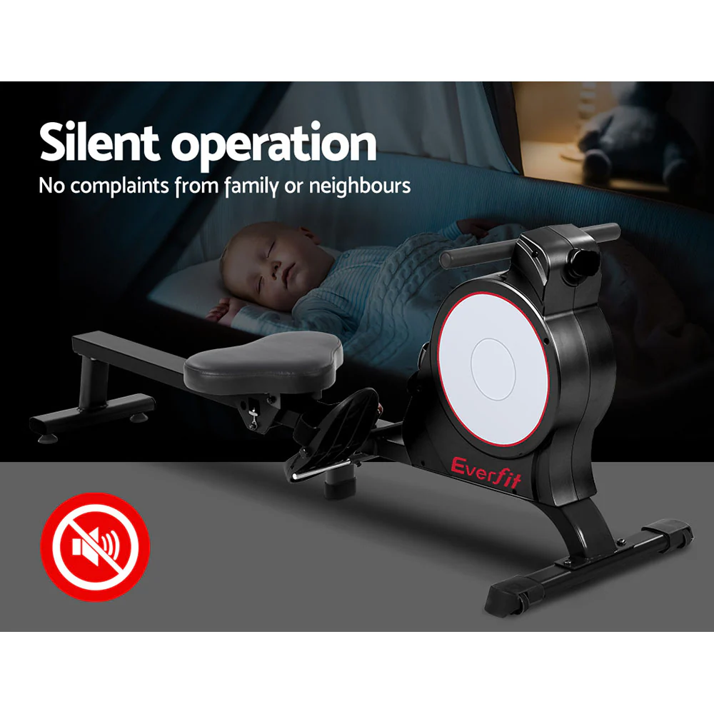 Everfit Rowing Machine Rower Magnetic Resistance Exercise Gym Home Cardio - Nurns