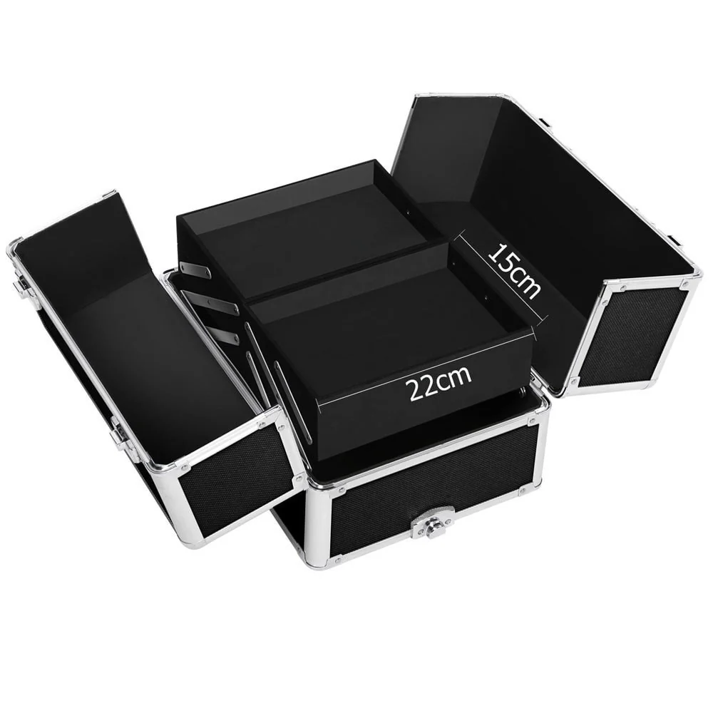 7 in 1 Portable Cosmetic Beauty Makeup Trolley - Black - Nurns