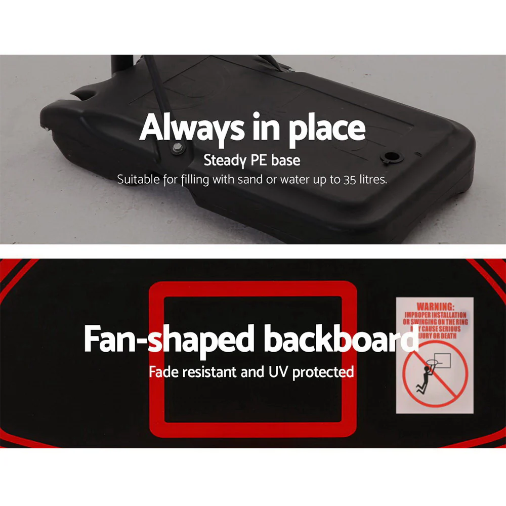 Everfit 2.1M Basketball Hoop Stand System Adjustable Portable Pro Kids Black - Nurns